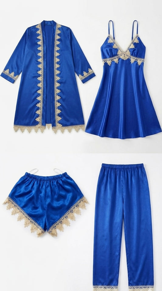 Ensemble Peignoir Luxe en Soie – Set 4 Pièces made in Turquie