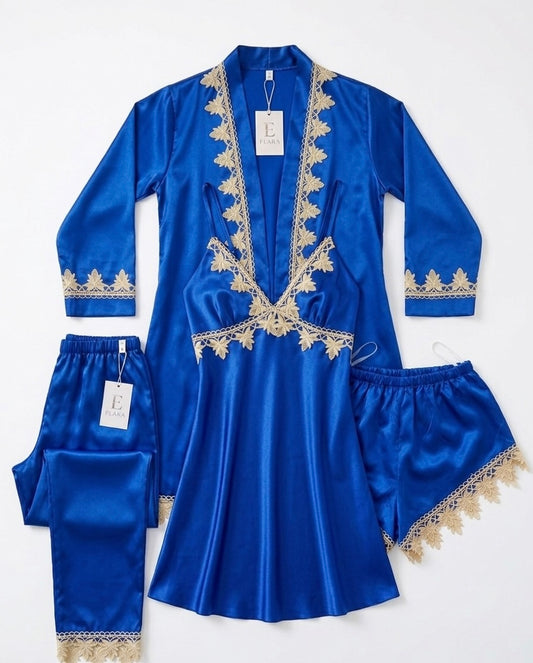 Ensemble Peignoir Luxe en Soie – Set 4 Pièces made in Turquie