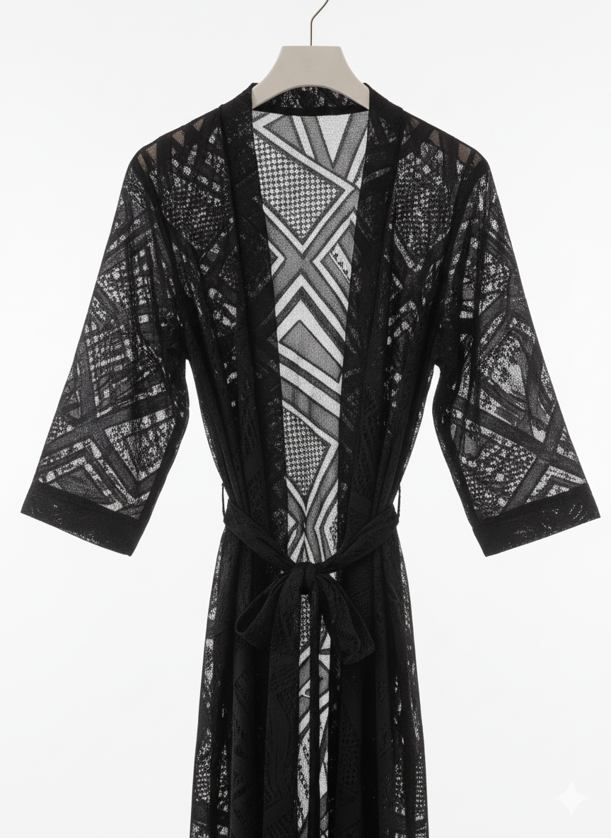 Kimono Dentelle "Nuit Africaine" — Élégance & Sensualité