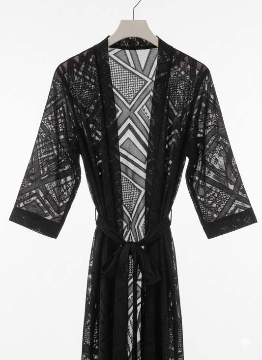 Kimono Dentelle "Nuit Africaine" — Élégance & Sensualité