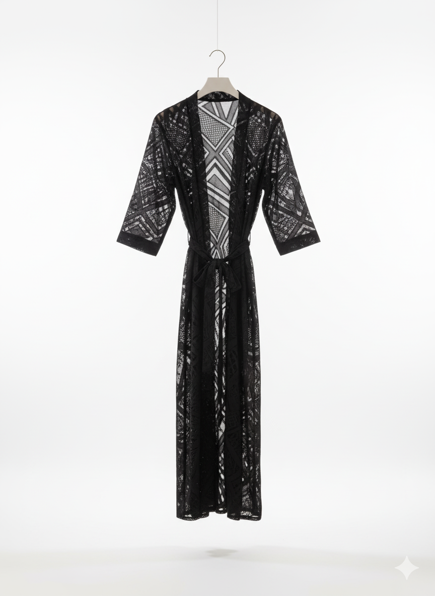 Kimono Dentelle "Nuit Africaine" — Élégance & Sensualité