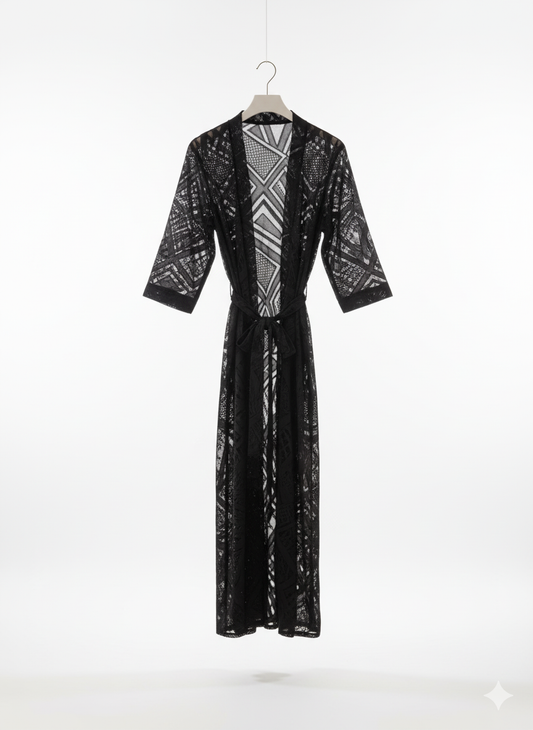 Kimono Dentelle "Nuit Africaine" — Élégance & Sensualité