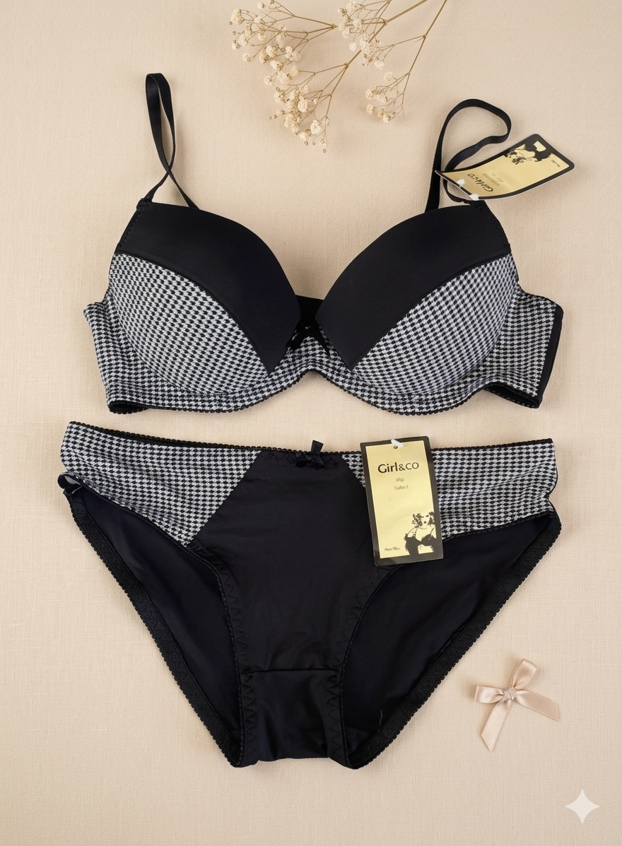 Ensemble Lingerie Blanc & Noir — Soutien-gorge & Culotte Assortis 🇫🇷
